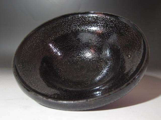 ☆　時代　天目茶碗　苔むしろ　表千家　十三代　即中斎の花押がございます☆y537