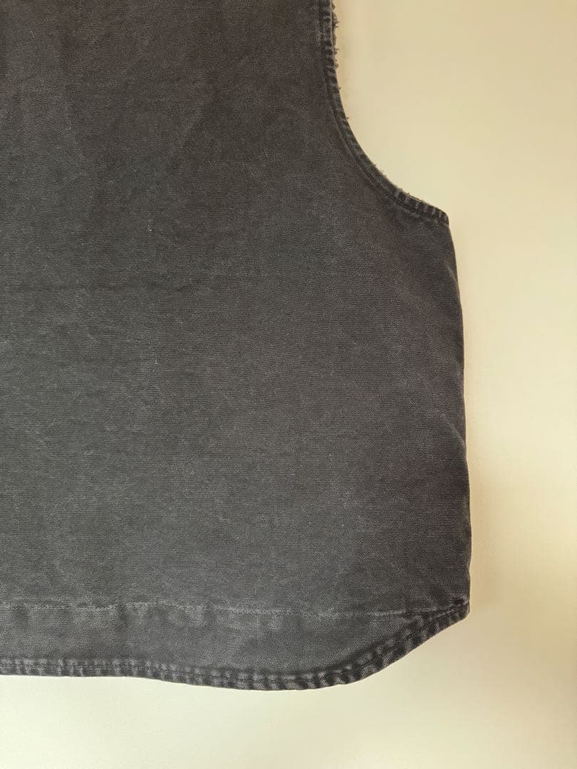 【大人気】良品 カーハート ダックベスト XL ブラック フェード ヴィンテージ