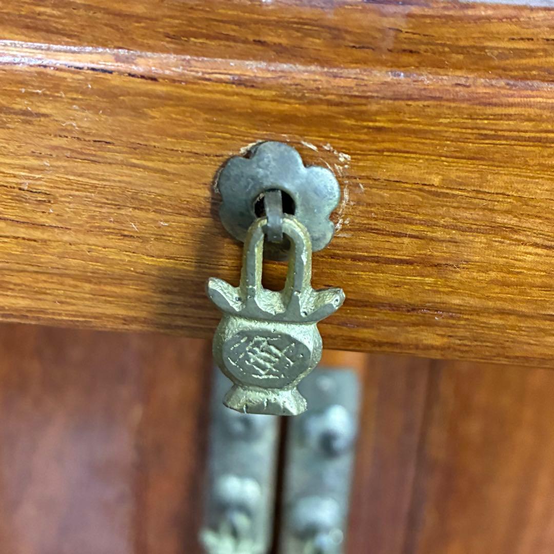 【送料込】和風家具　棚　唐木家具　和室民芸家具　アンティーク　昭和レトロ　小物入