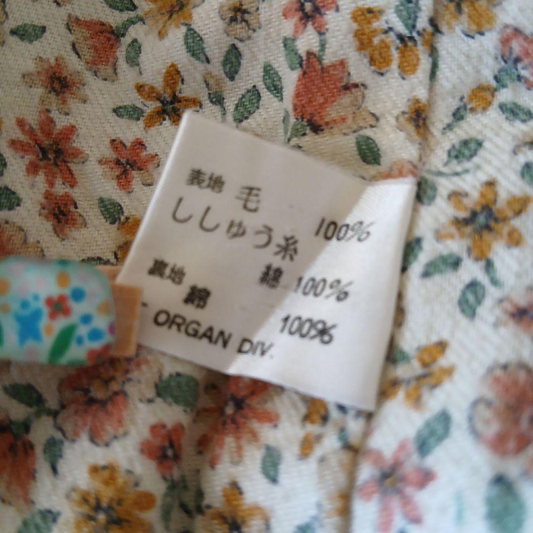 ストリートオルガン　コート ベージュ　花　刺繍