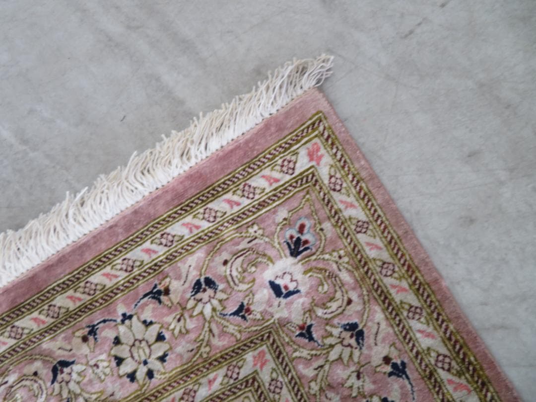 ■P042■美品■ペルシャ絨毯■イラン■クム産■高級■カーペット■ラグ