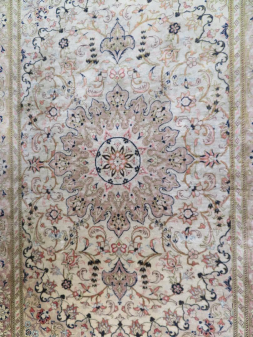 ■P042■美品■ペルシャ絨毯■イラン■クム産■高級■カーペット■ラグ