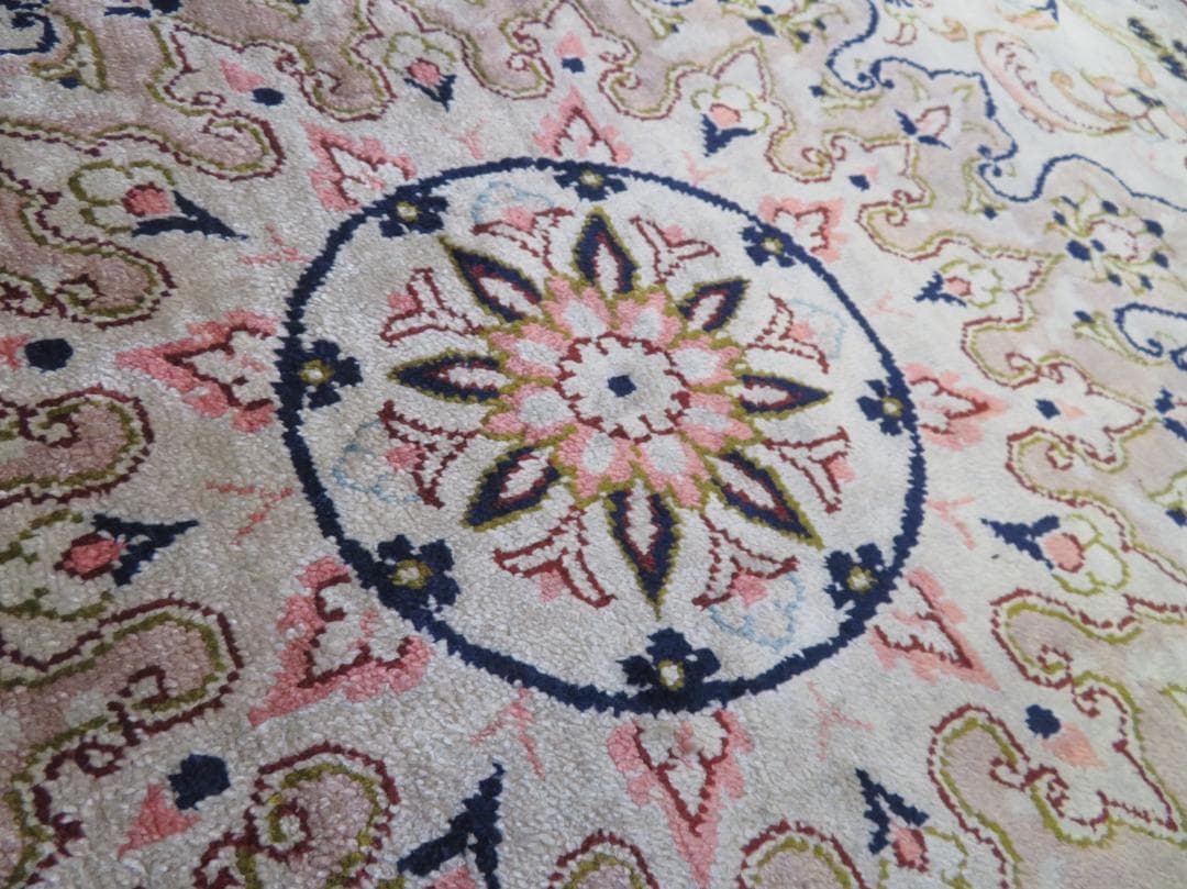 ■P042■美品■ペルシャ絨毯■イラン■クム産■高級■カーペット■ラグ