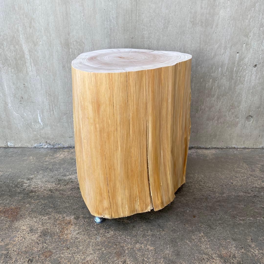 【ひのき切り株のサイドテーブル】丸太 椅子 スツール オブジェ インテリア 什器