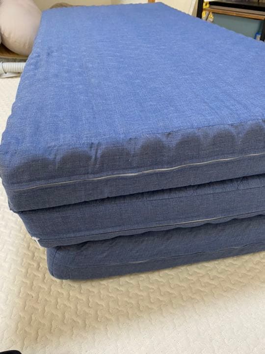 【3点セット】ダブルベット・三つ折りマットレス・羽毛布団