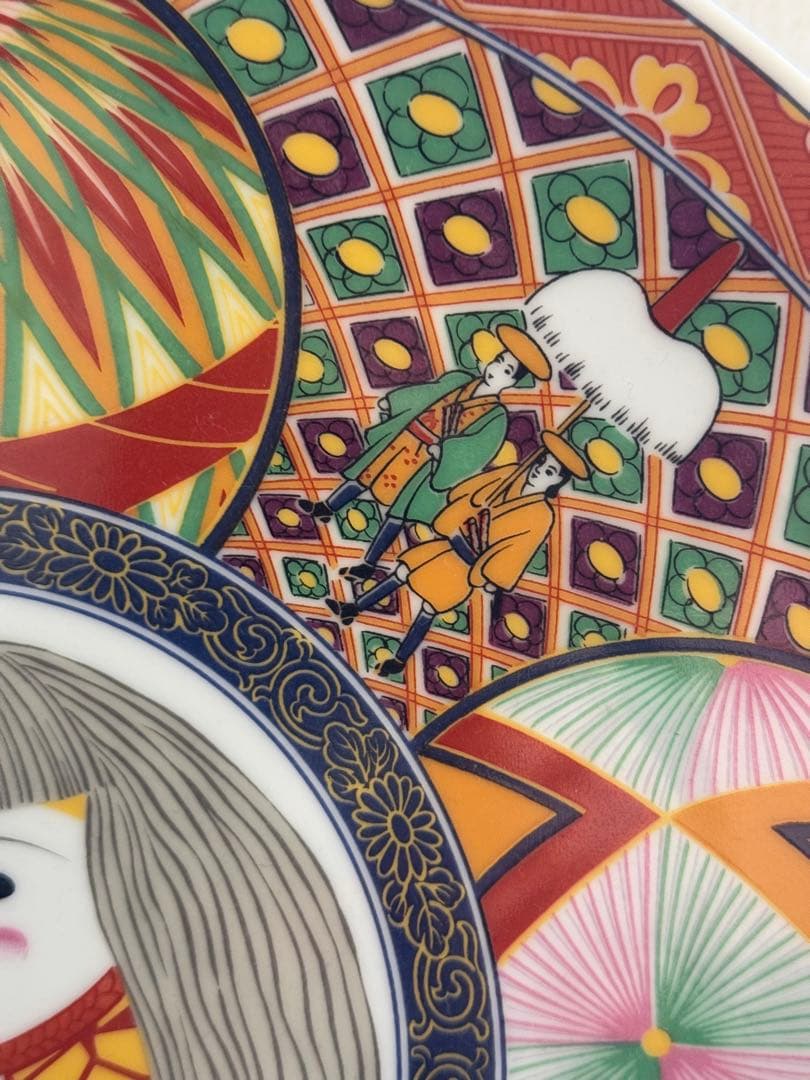 大皿　鞠　少女　陶器