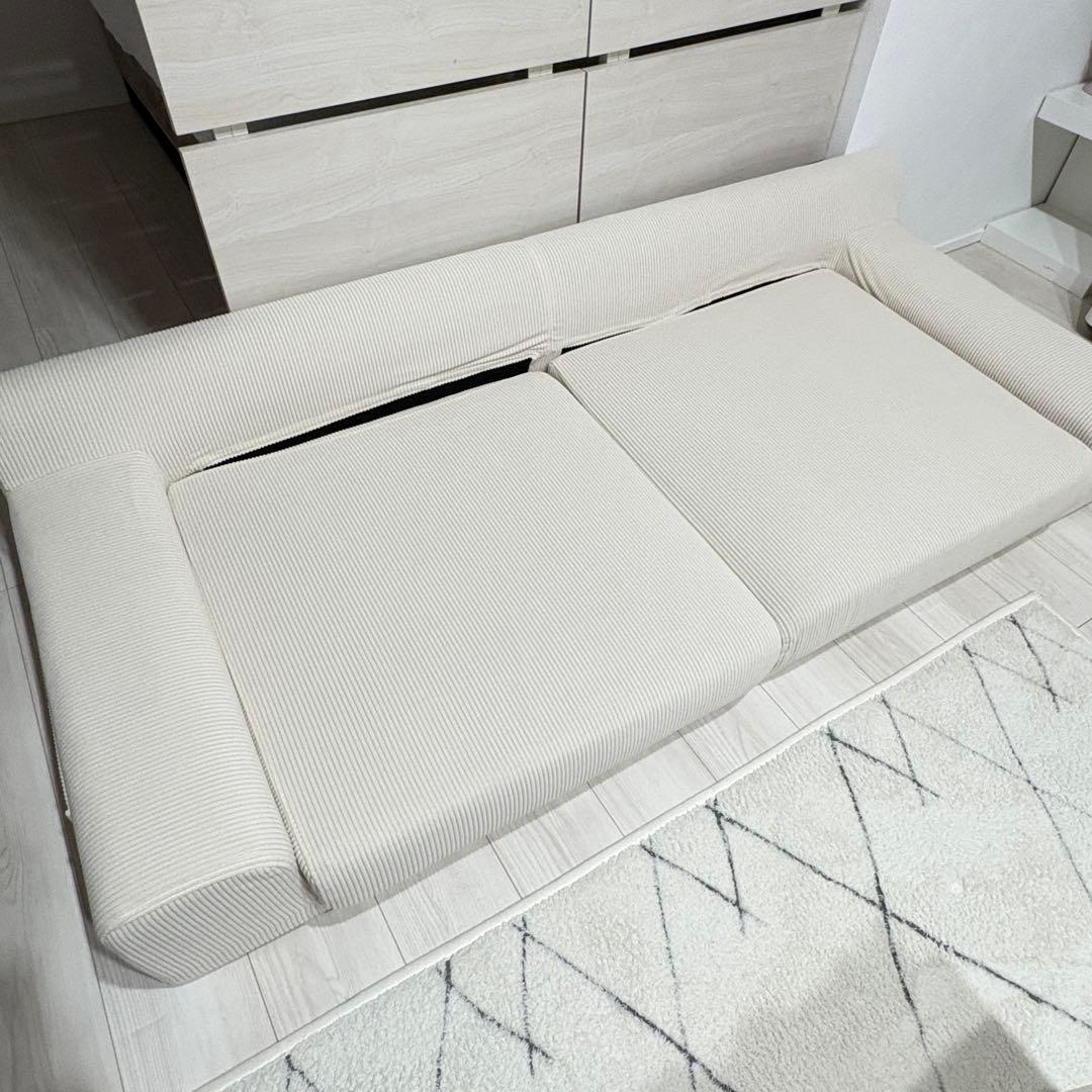 ローソファ 3人掛け　クッション付き