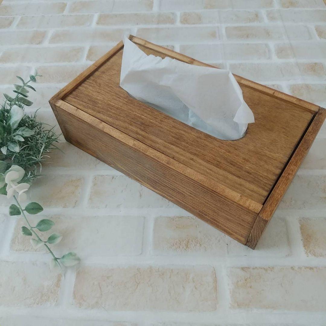 木製ボックスティッシュケース  ハンドメイド 試作品 004