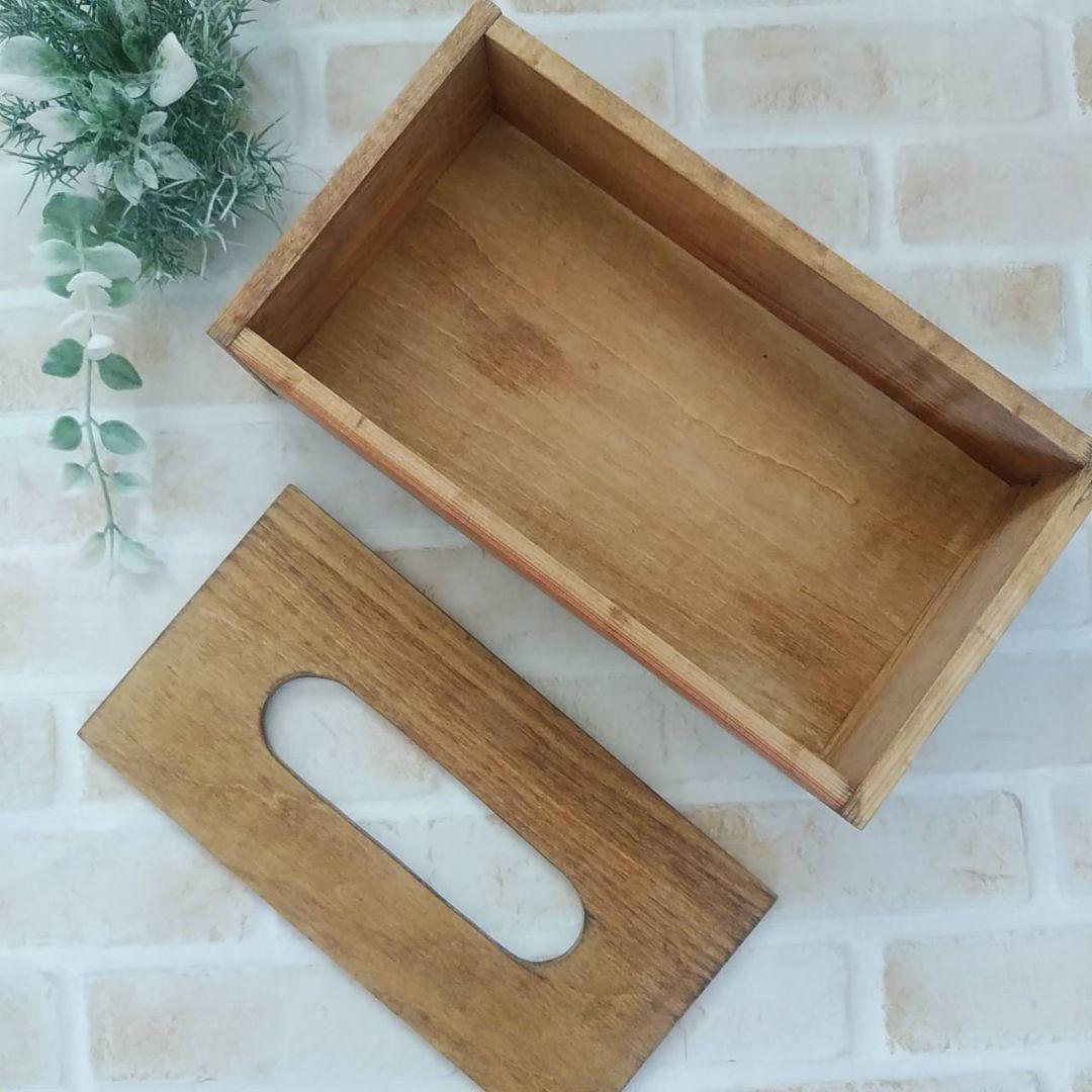 木製ボックスティッシュケース  ハンドメイド 試作品 004