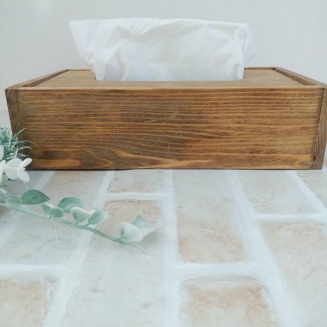 木製ボックスティッシュケース  ハンドメイド 試作品 004