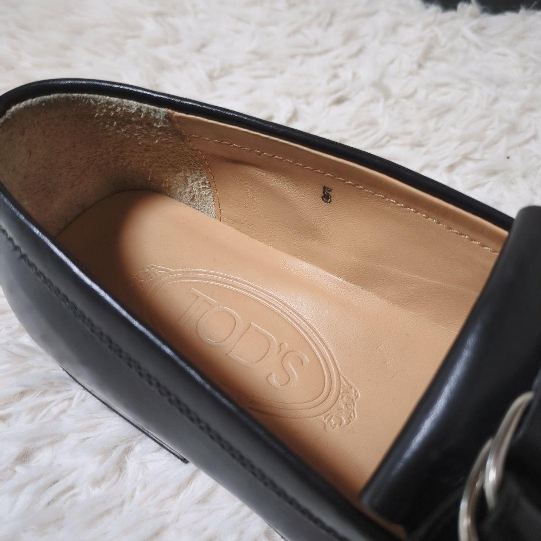 美品！TOD'S　レザービットローファー　24cm　ブラック