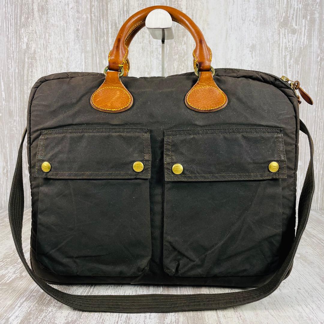 【希少】RRLダブルアールエル　ワックスドキャンバス　ブリーフケース【2way】