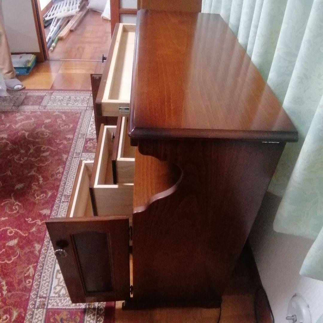 【美品】カリモク　キャビネット　プリンター台　コロニアル　収納棚　キッチンラック