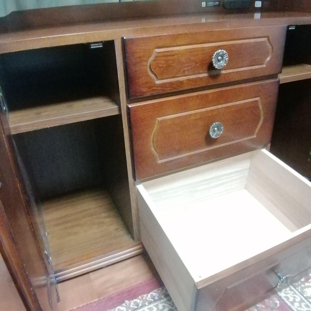 【美品】カリモク　キャビネット　プリンター台　コロニアル　収納棚　キッチンラック