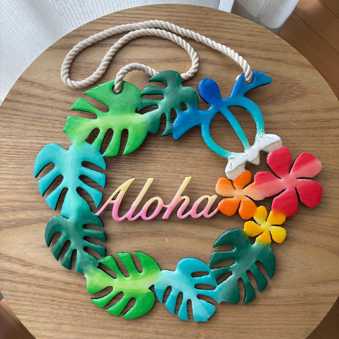 レジン　オーシャンアート　モンステラリース　海　29cm　No.1045