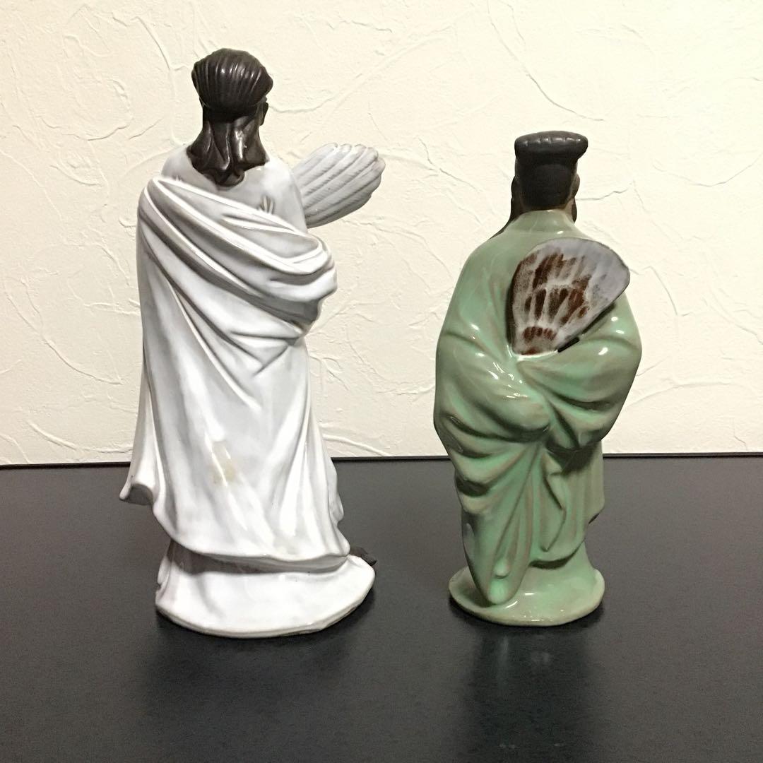 【三国志】諸葛孔明 陶器 置物 ２体セット 諸葛亮 諸葛亮 孔明 人形