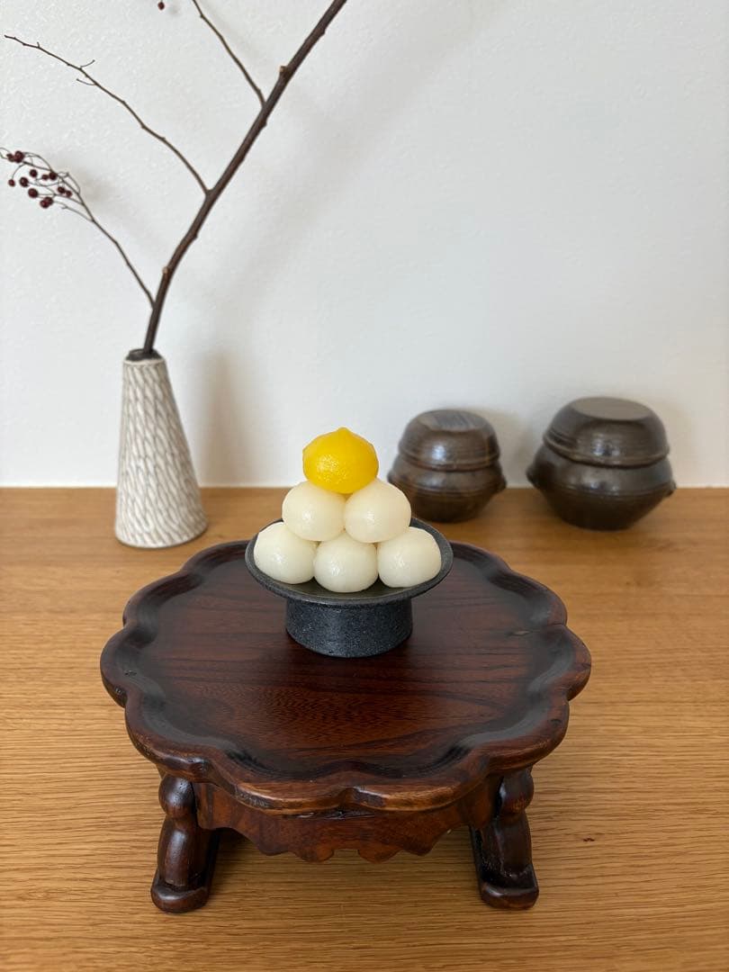 【残1点】韓国 アンティーク 骨董 李朝 ソバン お膳 花台 飾り台 ミニ 漆塗