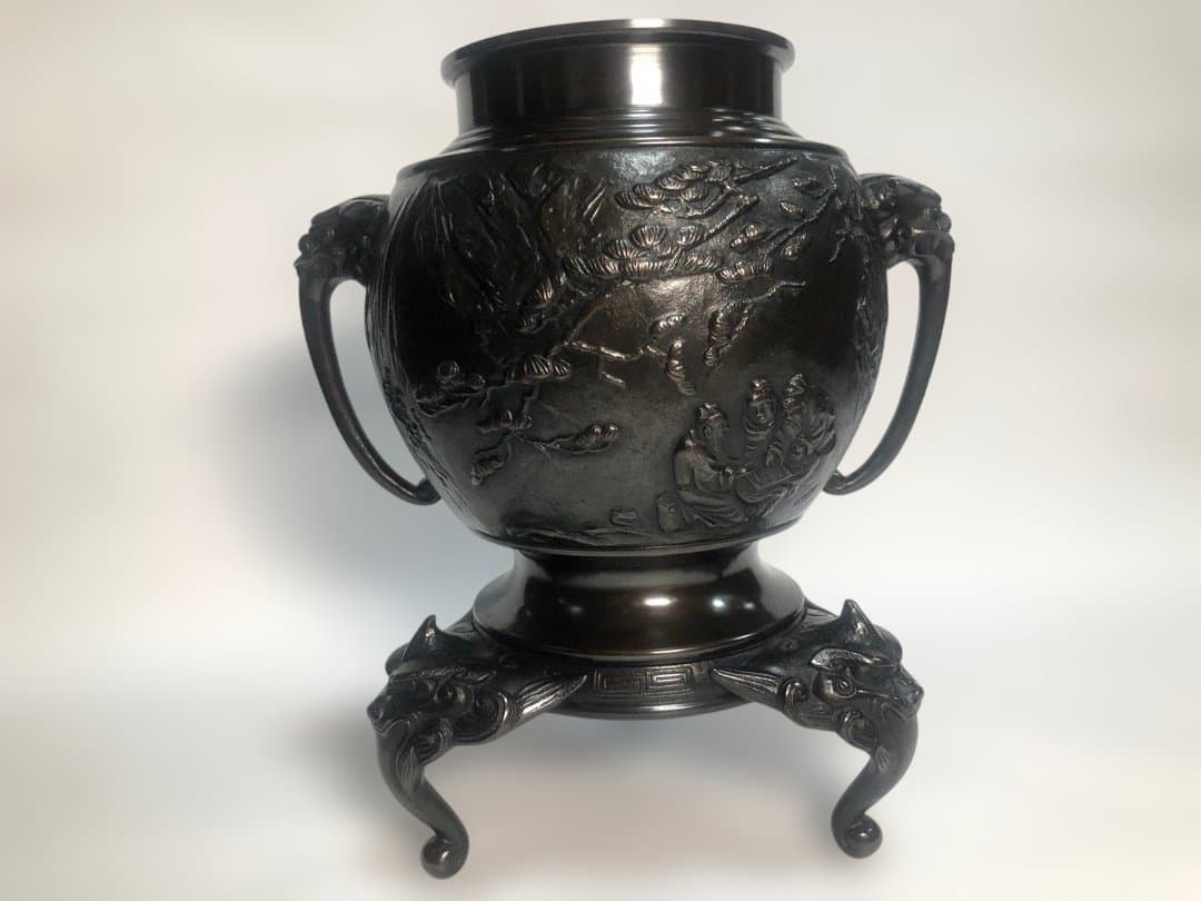 メルです　銅製　薄端　花器　　秀果造　飾り　美品