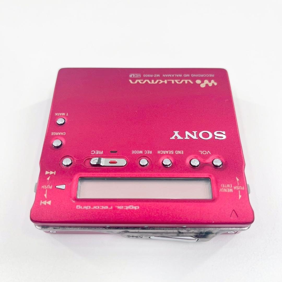 動作品 SONY MDウォークマン MZ-R900 レッド 再生OK