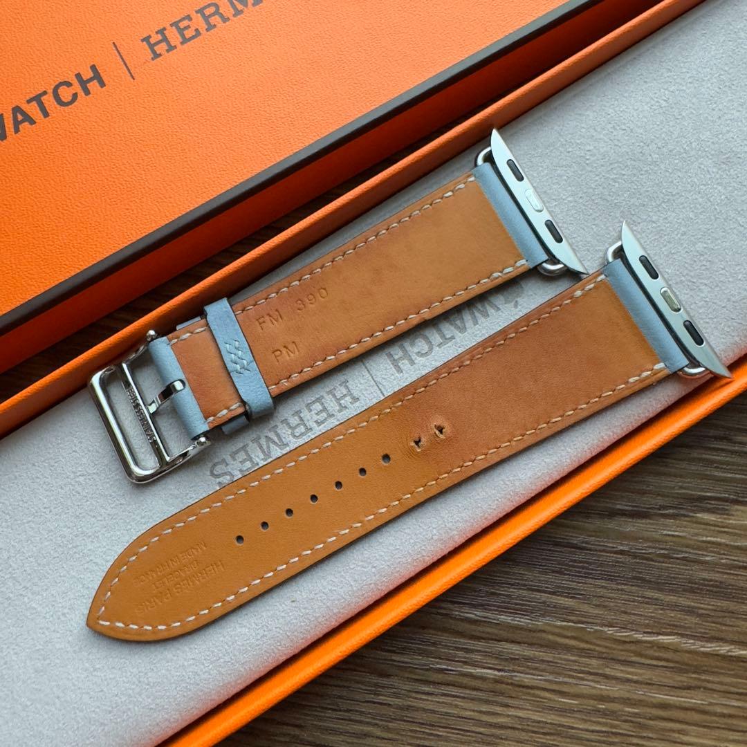 2635 Apple Watch エルメス　ブルーラン　レザーバンド