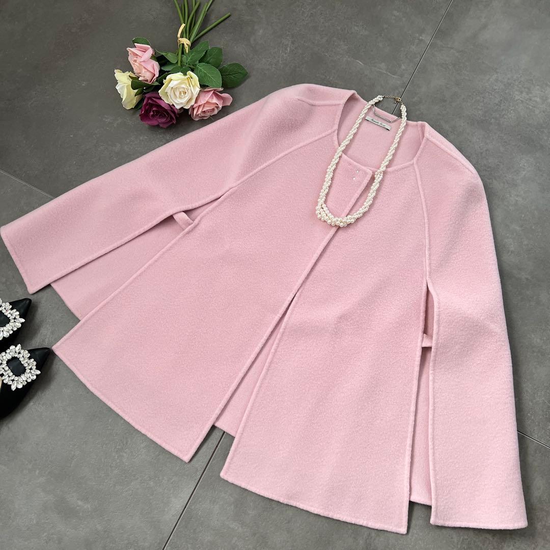 CELFORD（セルフォード）ピンク リバーケープジャケット ウール混紡　美品①