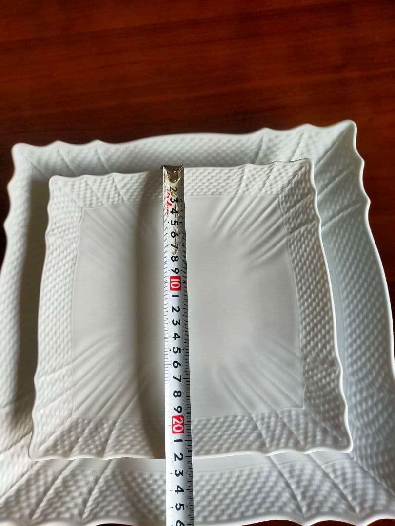 【リチャードジノリ】ベッキオ　ホワイト スクエアプレート2点セット 約3.4万円