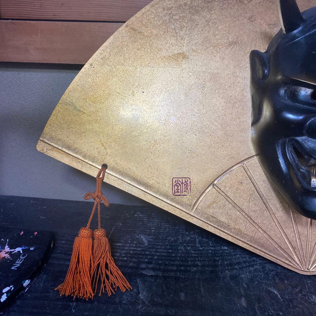 鉄製般若面【扇子額付】