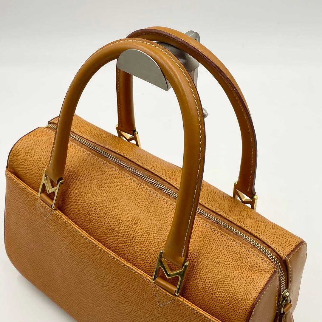 【美品】 モラビト MORABITO ミニボストンバッグ　ブラウン レザー