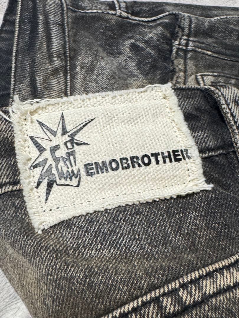 EMOBROTHER ダメージ加工 ワイドデニムパンツ