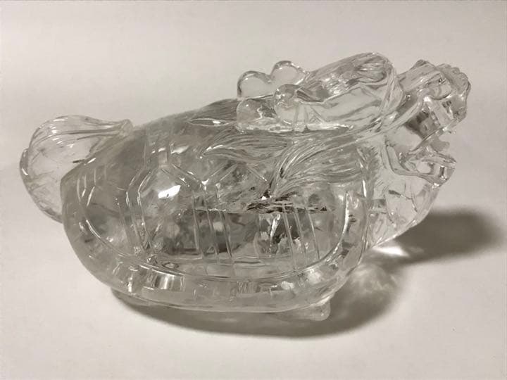 龍亀（ロングイ）水晶 置物 クリアクォーツ パワーストーン 天然石 財運アップ
