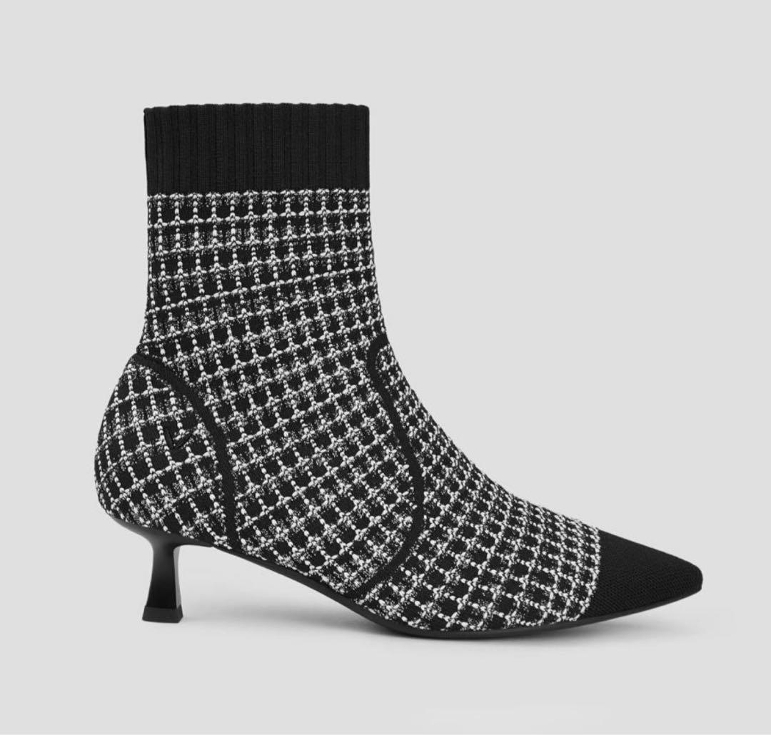 VIVAIA 撥水　ブーティ　ツイード　ほぼ新品