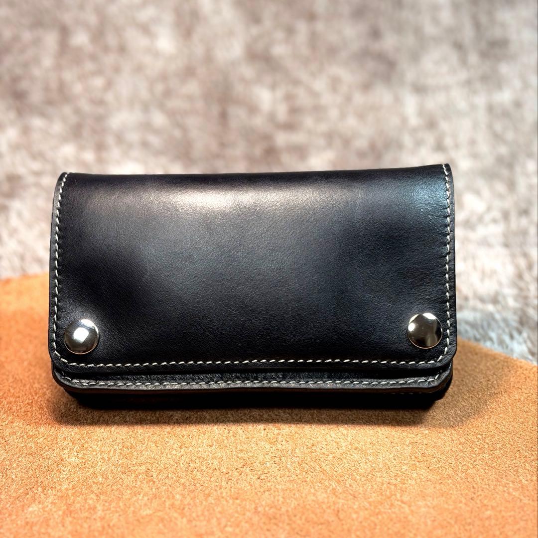 ◎柔らかい二つ折りシャグポーチ.スムース革◎