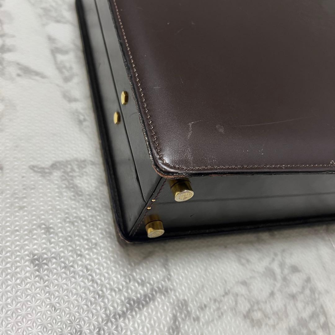 ロエベ アタッシュケース ビジネスバッグ アナグラム レザー ブラウン