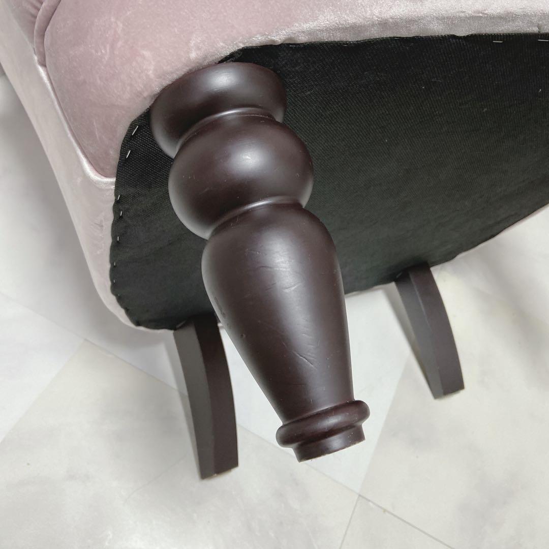 キノ　kino チェスターフィールドソファー　アームチェア ピンク 1人掛け