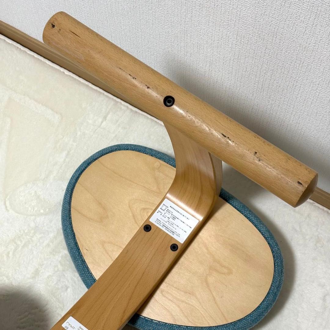 【美品】バランスチェア イージー ライトブルー レッド リボ