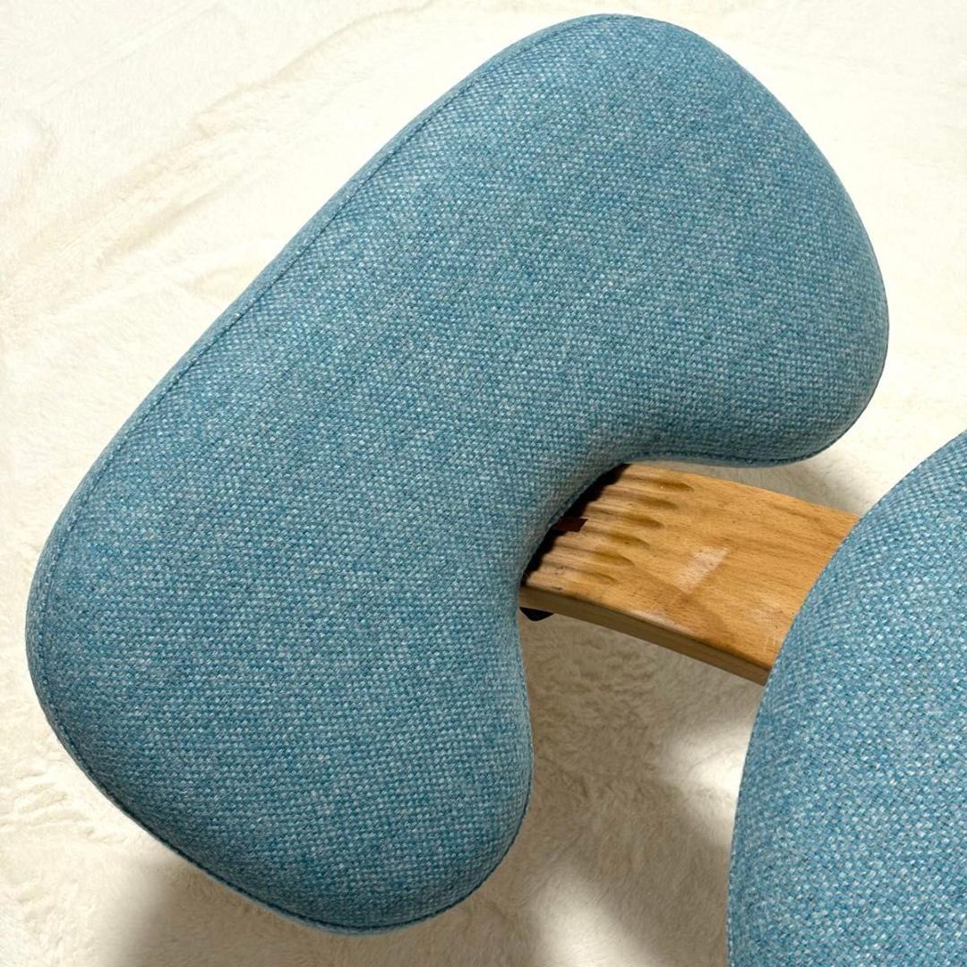 【美品】バランスチェア イージー ライトブルー レッド リボ