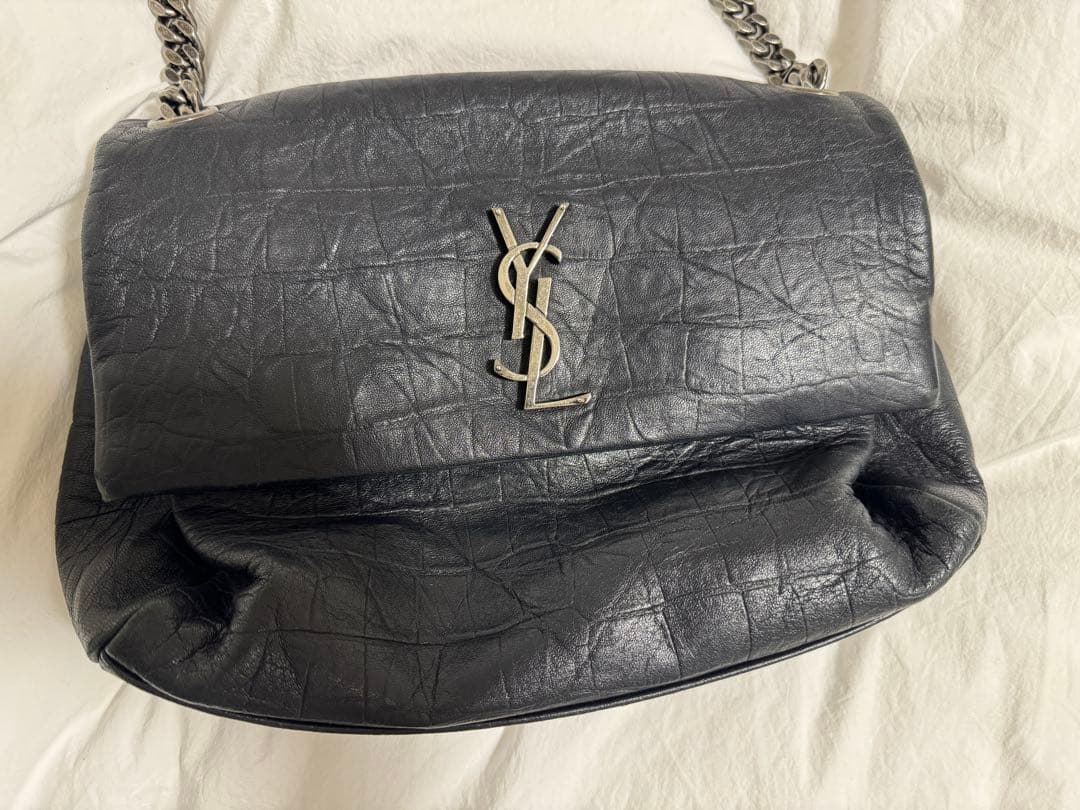 イヴサンローラン YSL ブラックレザー ショルダーバッグ