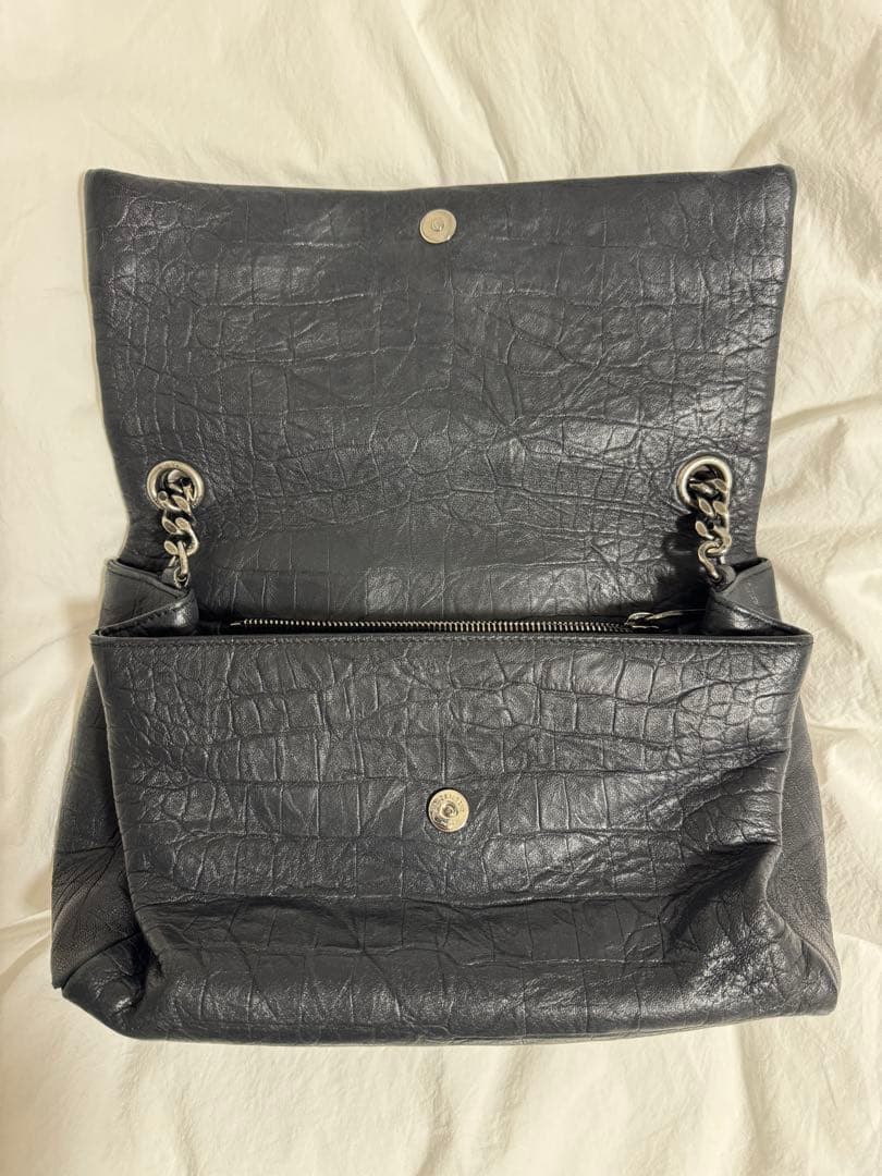 イヴサンローラン YSL ブラックレザー ショルダーバッグ