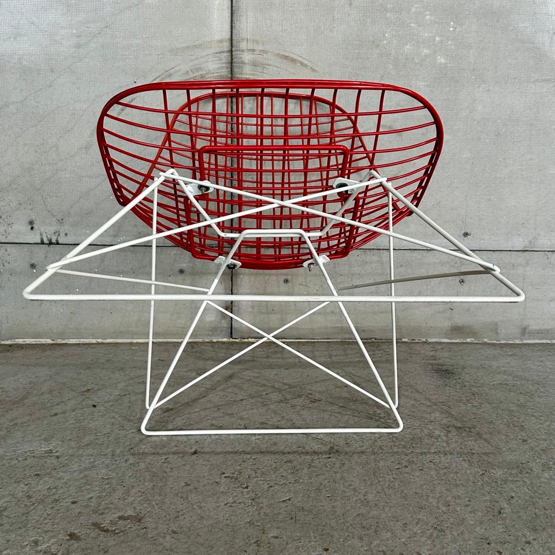 ✦ワイヤーチェア✦イームズデザイン ミッドセンチュリー レッド スチール チェア