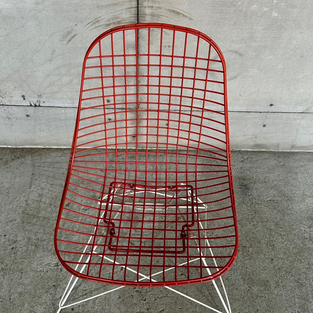 ✦ワイヤーチェア✦イームズデザイン ミッドセンチュリー レッド スチール チェア