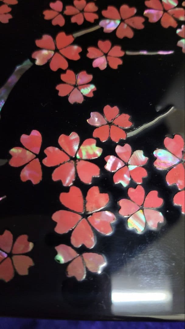 高岡漆器 螺鈿 桜模様 宝箱 青貝塗 アクセサリー