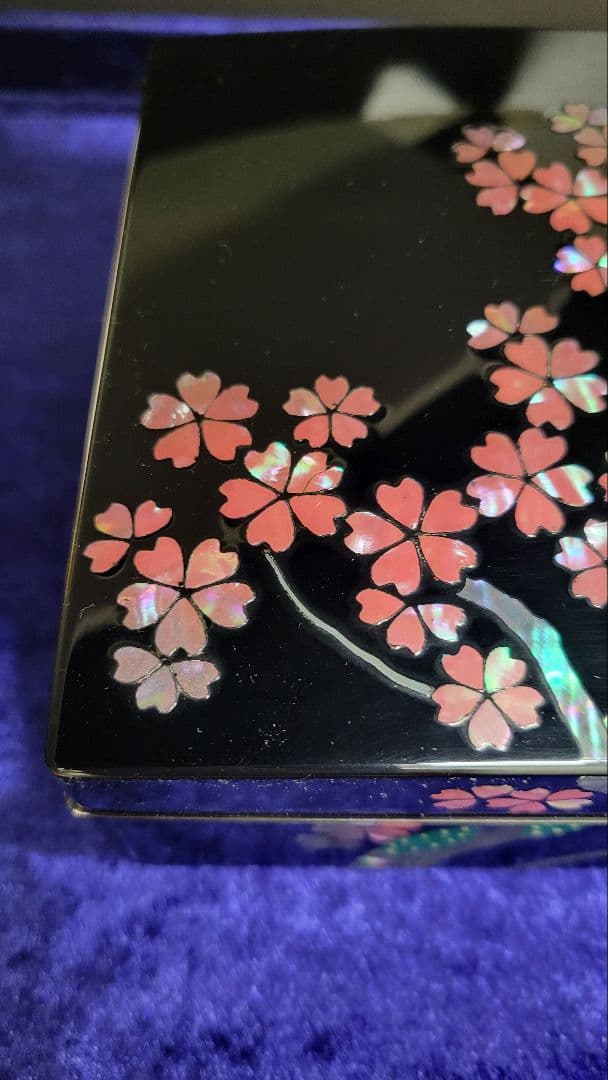 高岡漆器 螺鈿 桜模様 宝箱 青貝塗 アクセサリー
