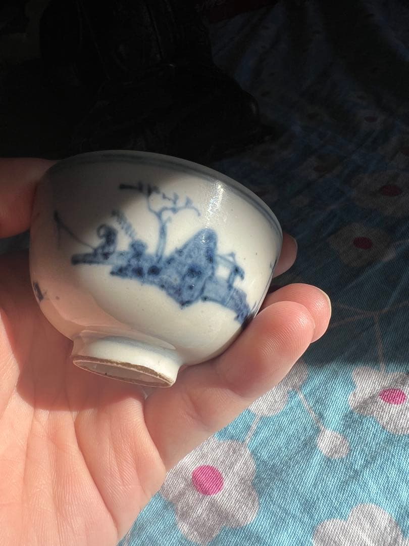 某資産家買取品 中国古玩 大明成化 年製 青花花紋碗