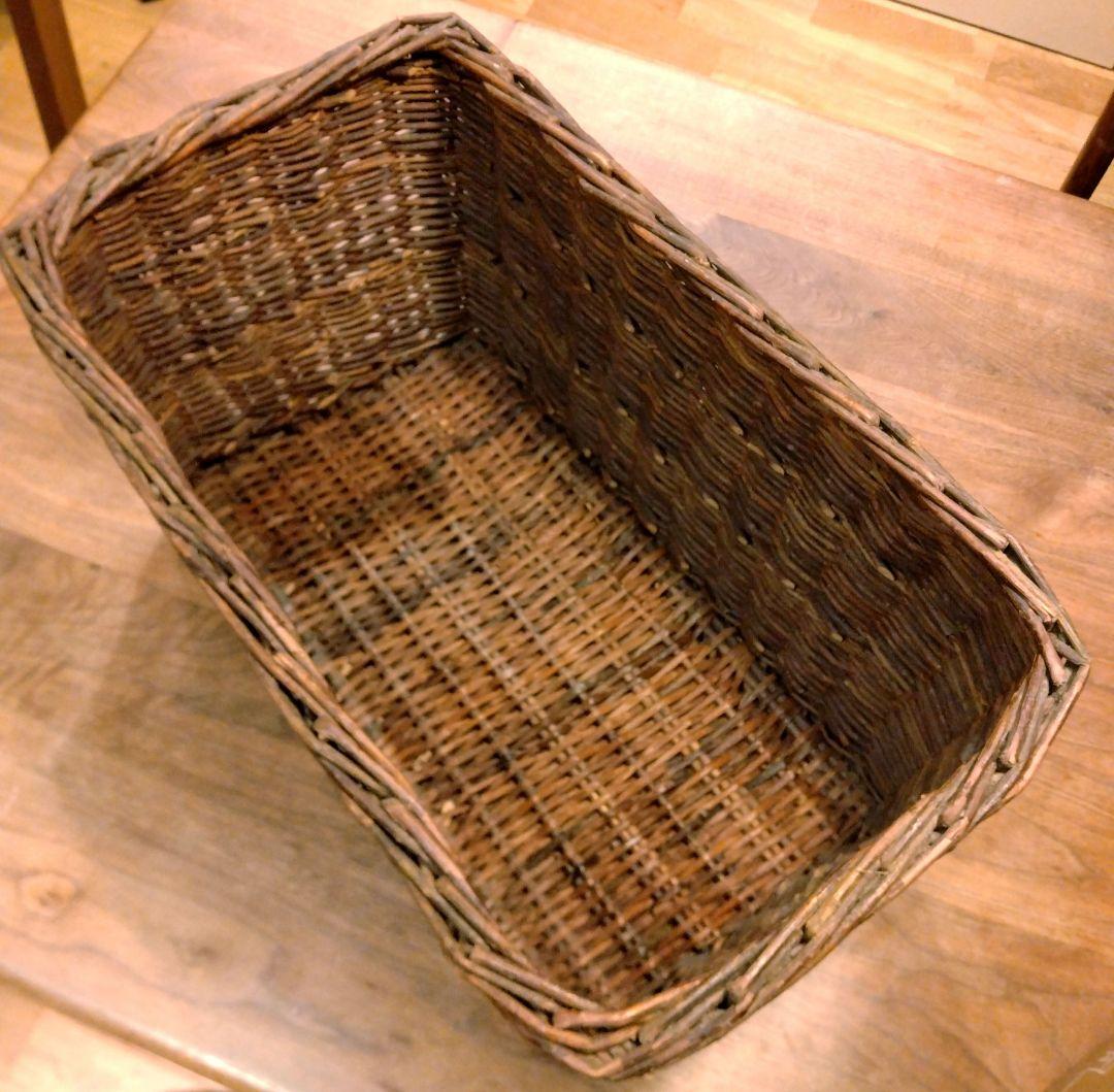 あけび　籠 特大 かご バスケット　古民具　脱衣籠　vintage　蔓　大きい