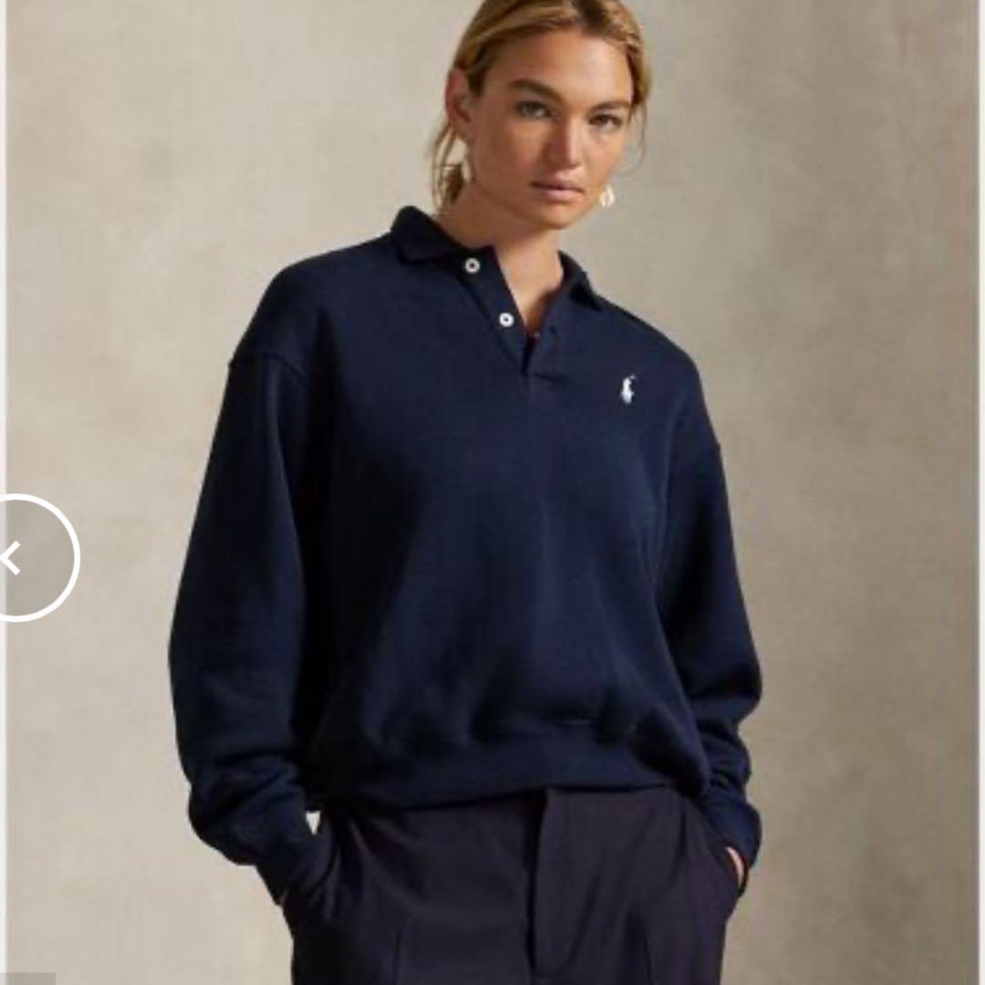 ポロラルフローレン　ロゴフリースポロカラープルオーバー