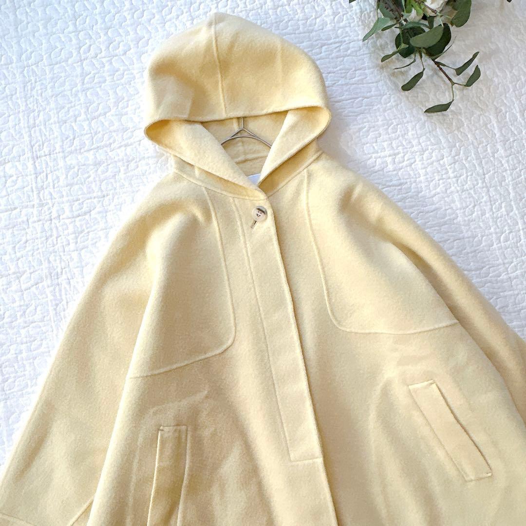 宇*コ様 モガ シャルムリバー フードコート ポンチョ風 ドルマンスリーブ イエ