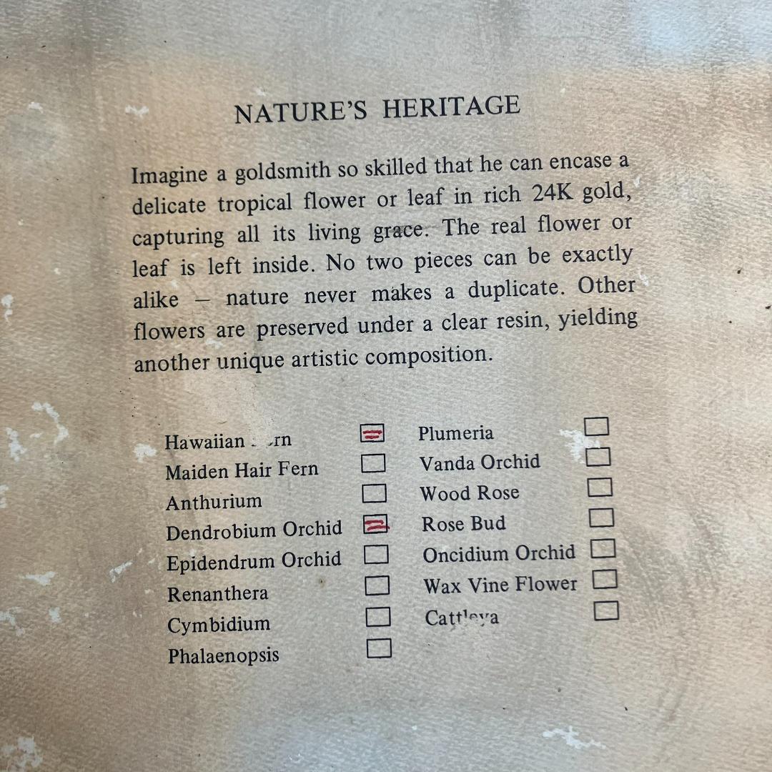 アンティーク　胡蝶蘭　花　金24KGP　リーフインフレーム インテリア ゴールド