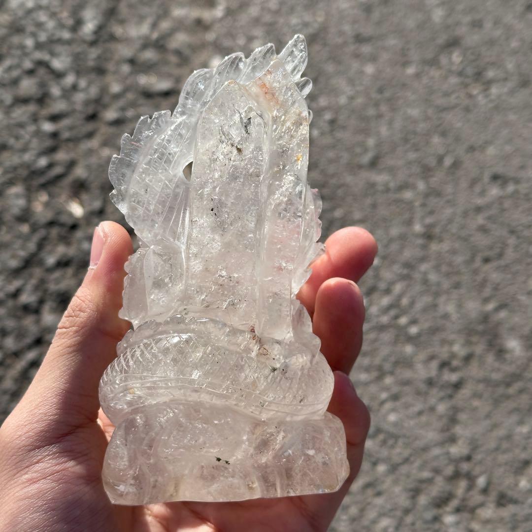 天然石 水晶の龍　置物　ご購入前に在庫確認必要G.159