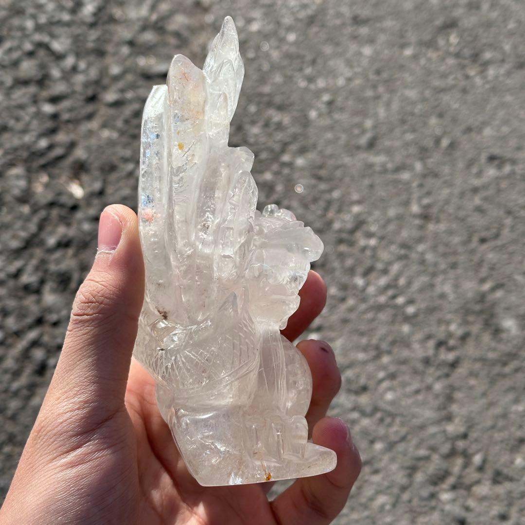 天然石 水晶の龍　置物　ご購入前に在庫確認必要G.159