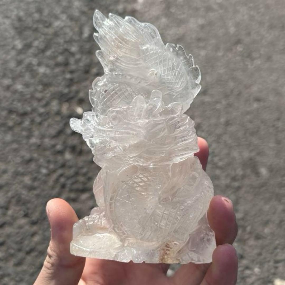天然石 水晶の龍　置物　ご購入前に在庫確認必要G.159